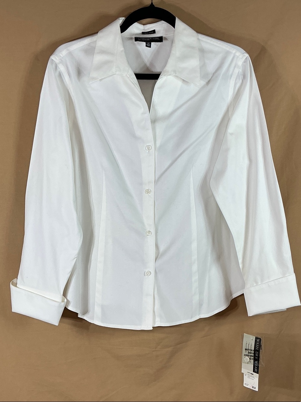 Jones New York White Tailored Button-Down Shirt Size 14P NWT